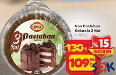 UNO PASTABAN KAKAOLU 3 KAT 320 GR fiyat ve kampanya bilgisi